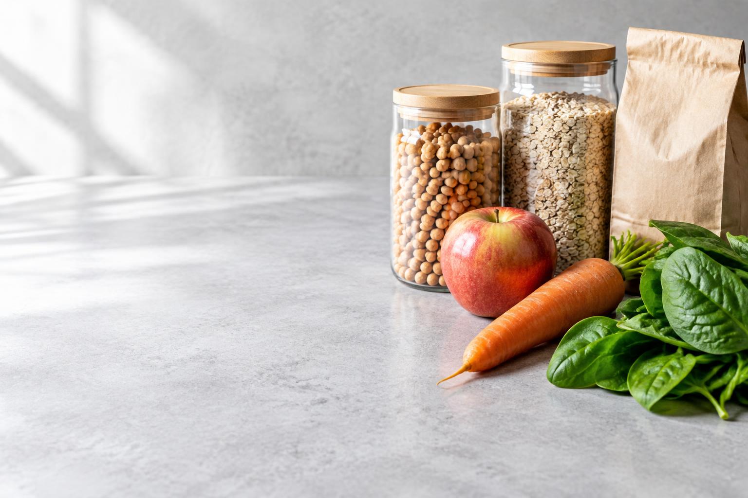 Recognizable whole food ingredients including chickpeas, oats, apple and spinach